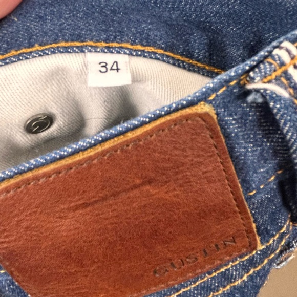 Gustin Straight Selvedge Raw Denim Jeans Mens 34x32 Dark Indigo - Picture 4 of 10